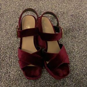 Dark red/Maroon velvet heels